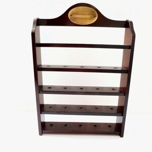 Bombay Co Display Shelf Cherrywood w/ Plaque 25 Golf Ball / Curio Display